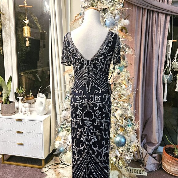 NWT Pisarro Nights Beaded Column Gown, 2 - Picture 13 of 14